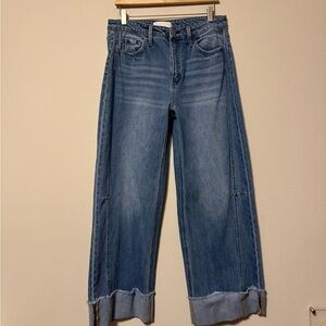 Wide Leg Blue Denim Jeans